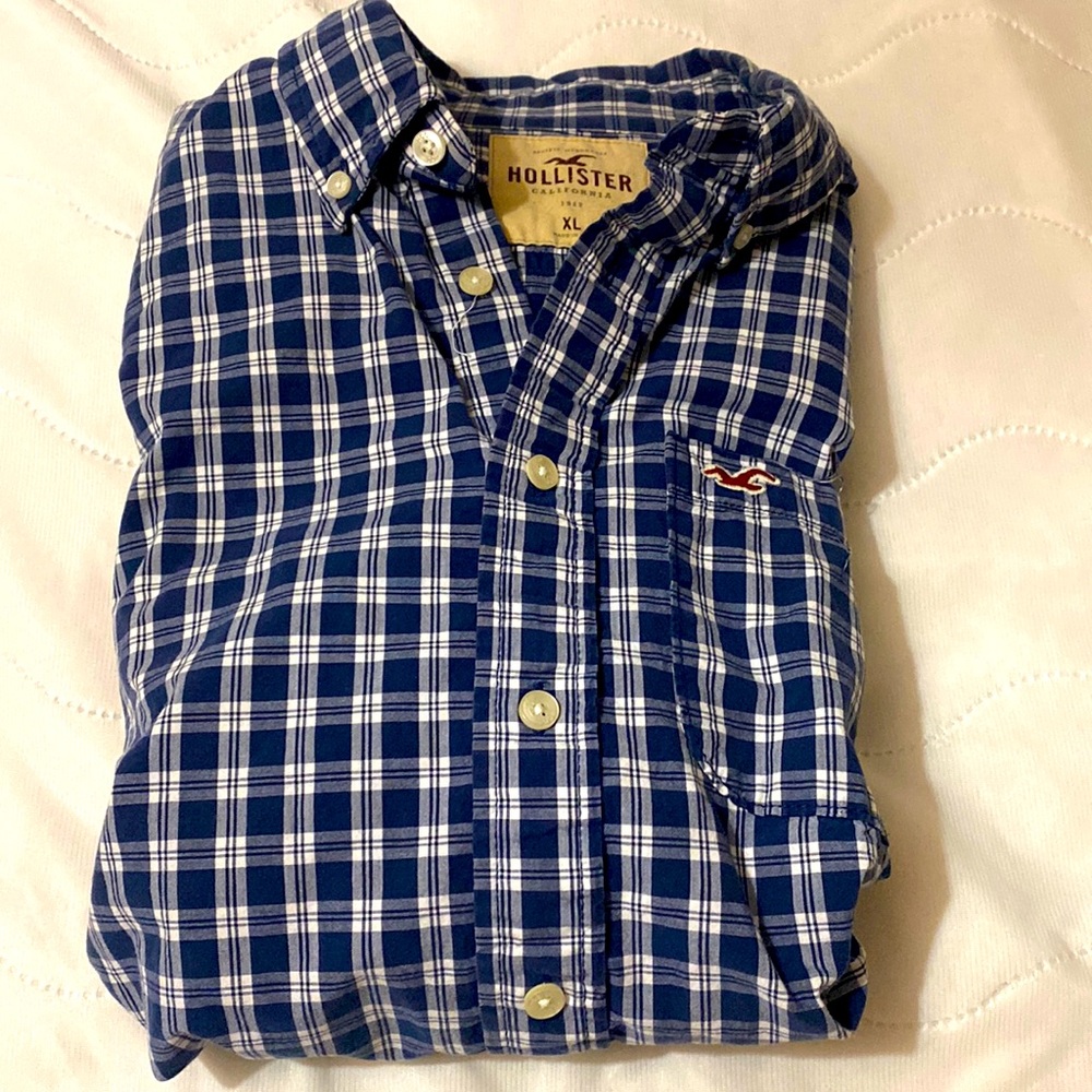 Hollister Boys XL Button Down Plaid